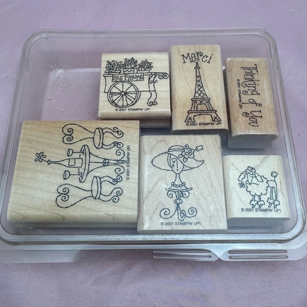 Stampin’ Up! 2001 French Twist Wood Mounted Rubber Stamp Set 🌸